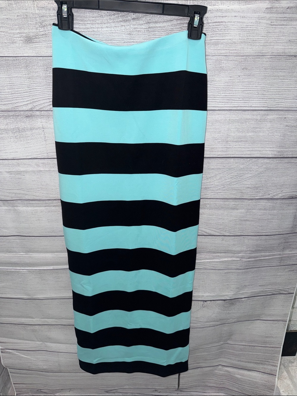 AFRM Aqua & Navy Blue Resort Striped Maxi Skirt